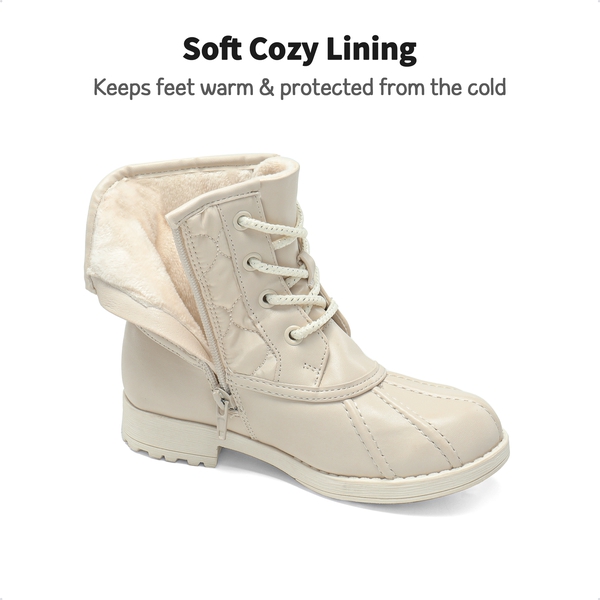 Kids Warm Lining Ankle Boots - BEIGE - 1